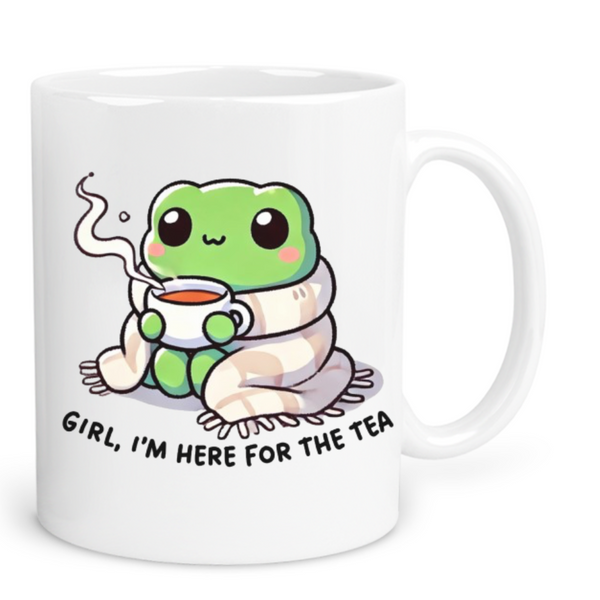 Cute Frog “Here for the Tea” Mug